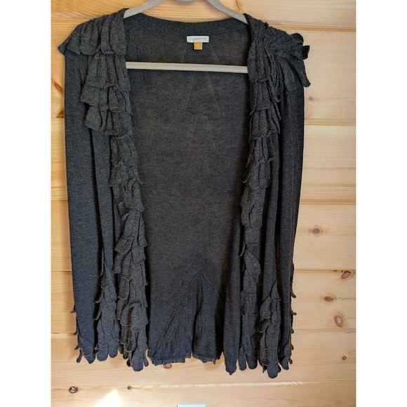Anthropologie Leifsdottir Womens Size M Sweater Wool Cashmere Blend Ruffle Boho - Picture 7 of 11